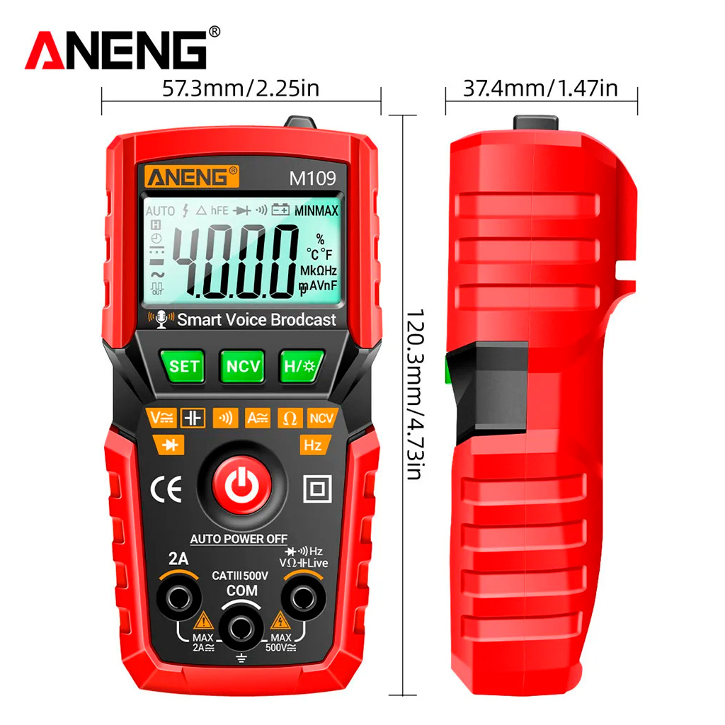 Цифровий мультиметр ANENG M109, V, A, R, C, T, F (M109) - зображення 3