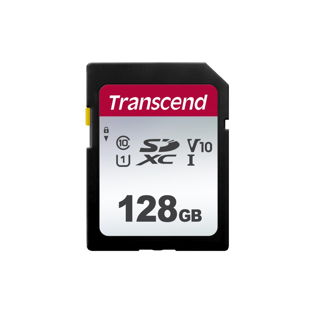 Карта пам'яті Transcend 128GB SDXC class 10 UHS-I U1 V10 (TS128GSDC300S) - зображення 1