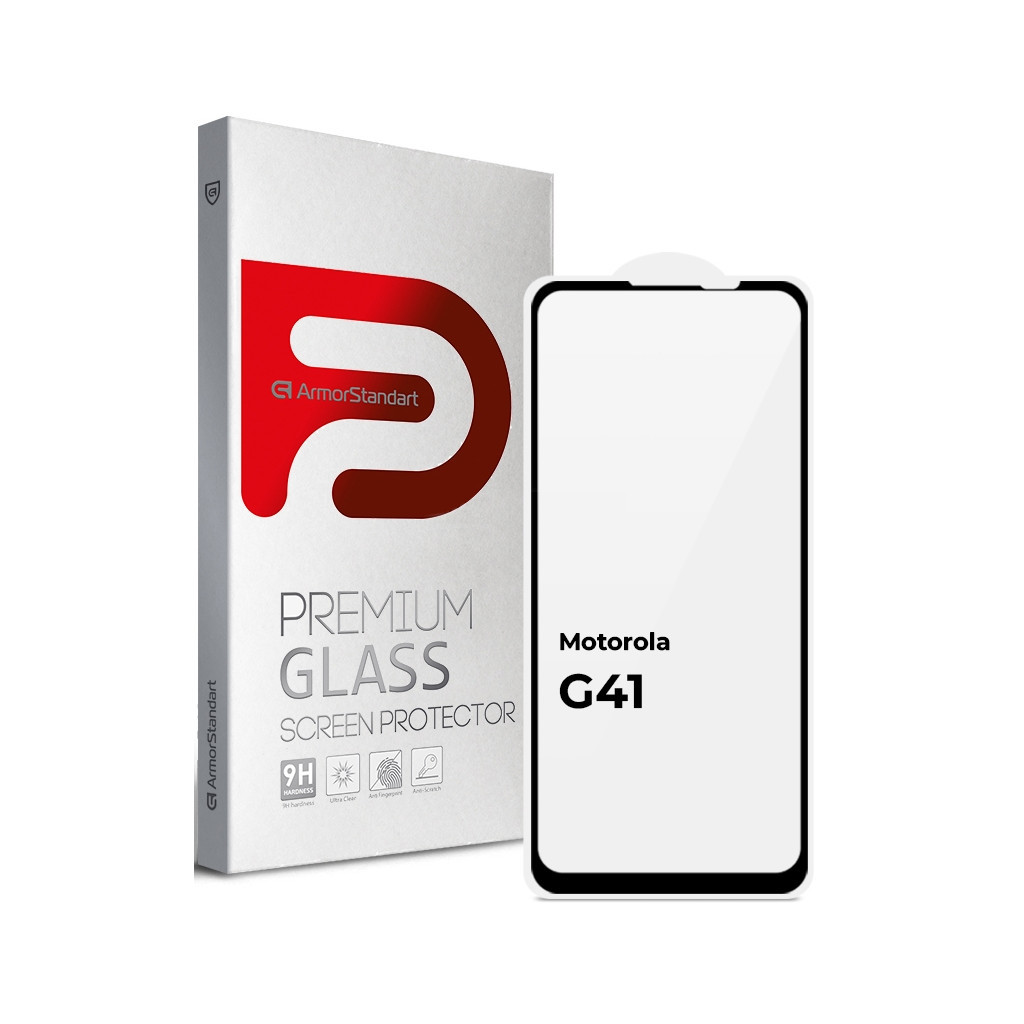 Скло захисне Armorstandart Full Glue Motorola G41 Black (ARM65485) - зображення 1