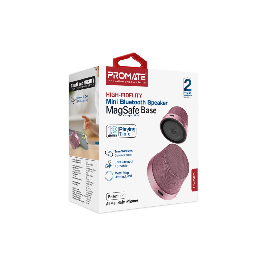 Акустична система Promate Punch 3 Вт Pink (punch.pink) - зображення 9