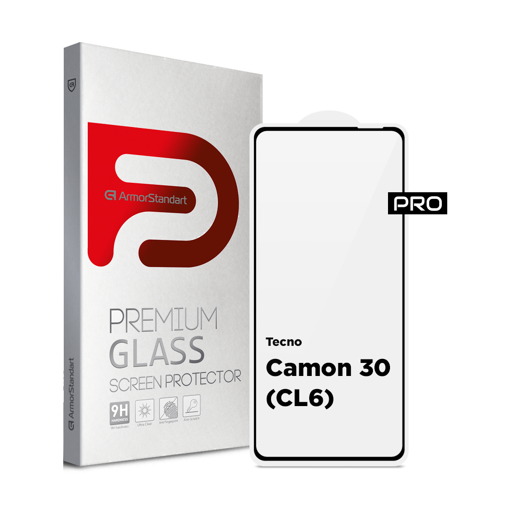 Скло захисне Armorstandart Pro Tecno Camon 30 (CL6) Black (ARM77128) - зображення 1