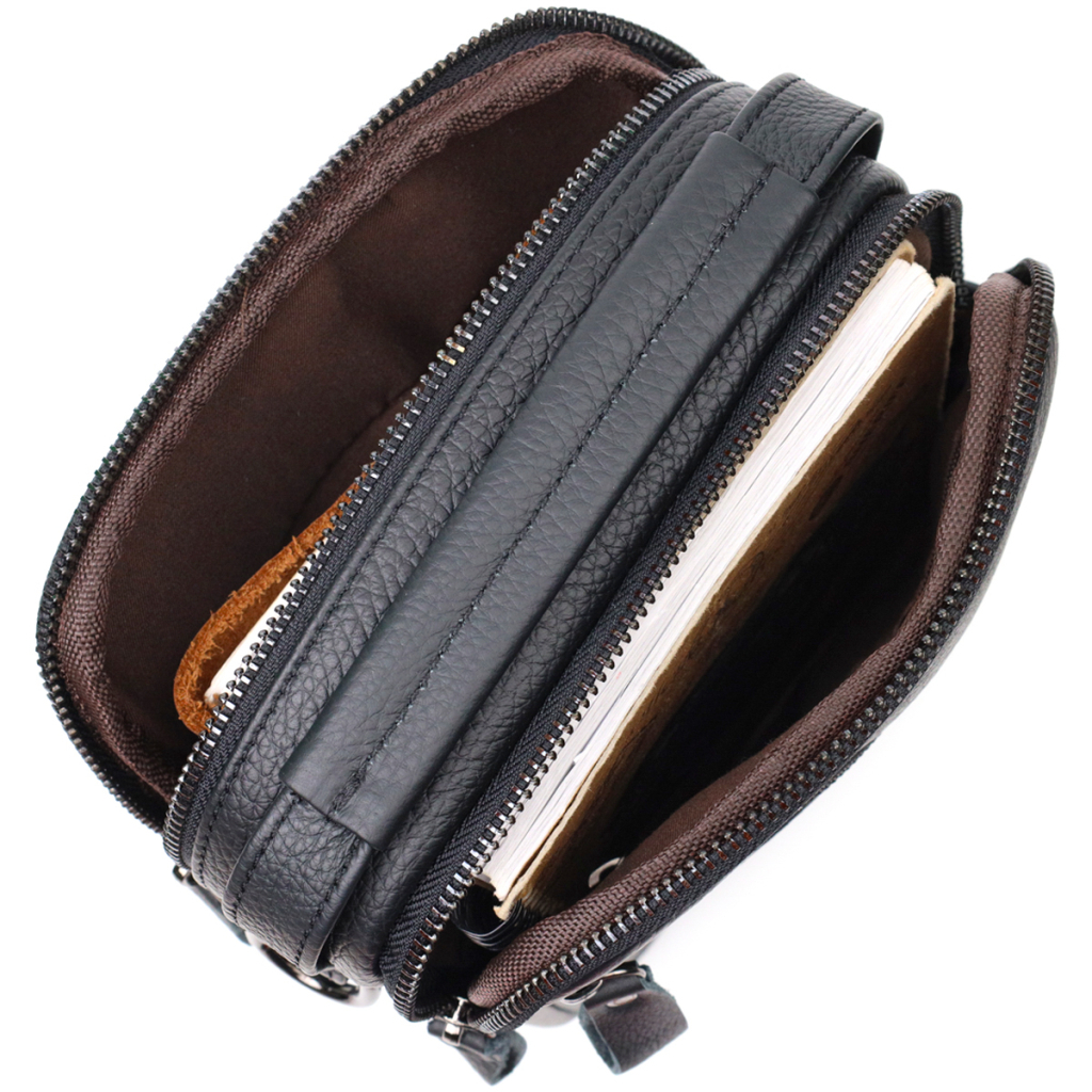 Сумка Vintage Чоловіча на плече з натуральної шкіри Чорна (22247) - зображення 7