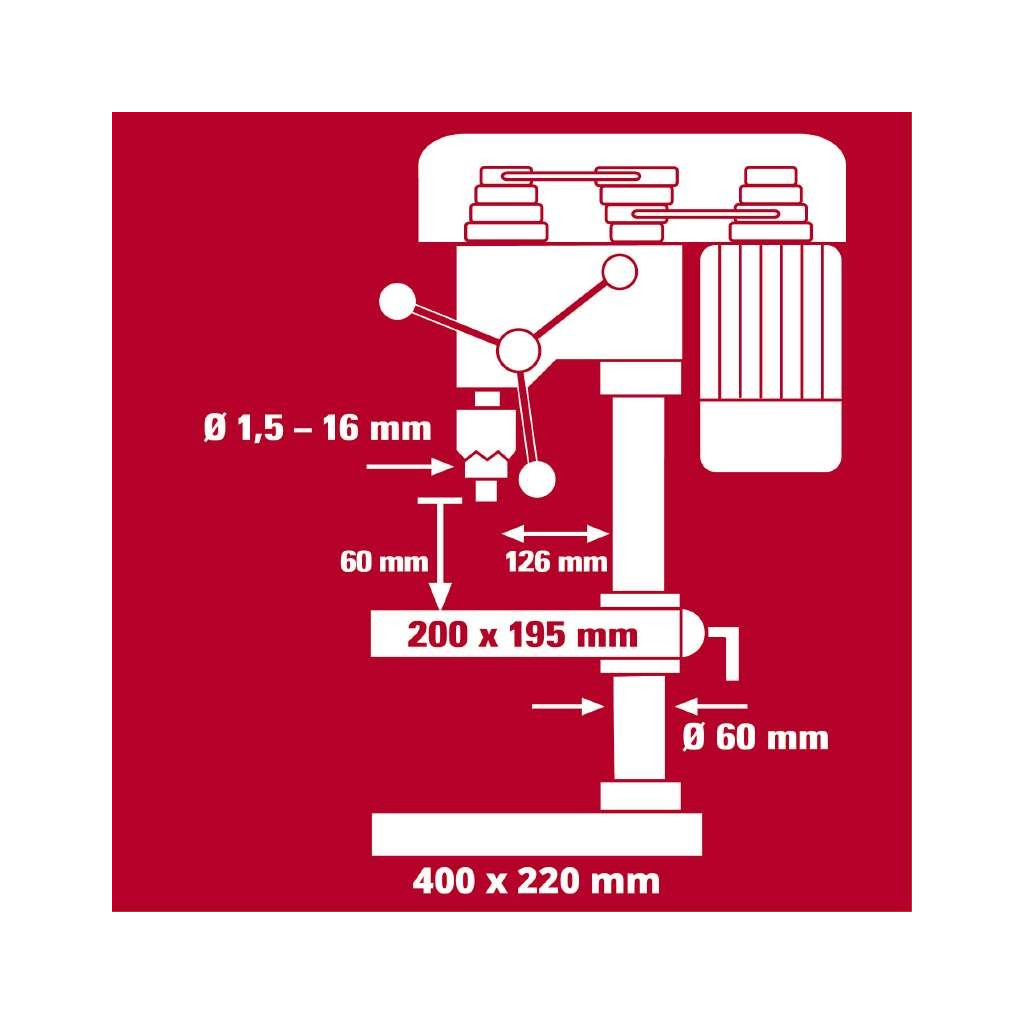 Свердлильний верстат Einhell TC-BD 630/1 630Вт, 250-2400об/хв (4520597) - зображення 9