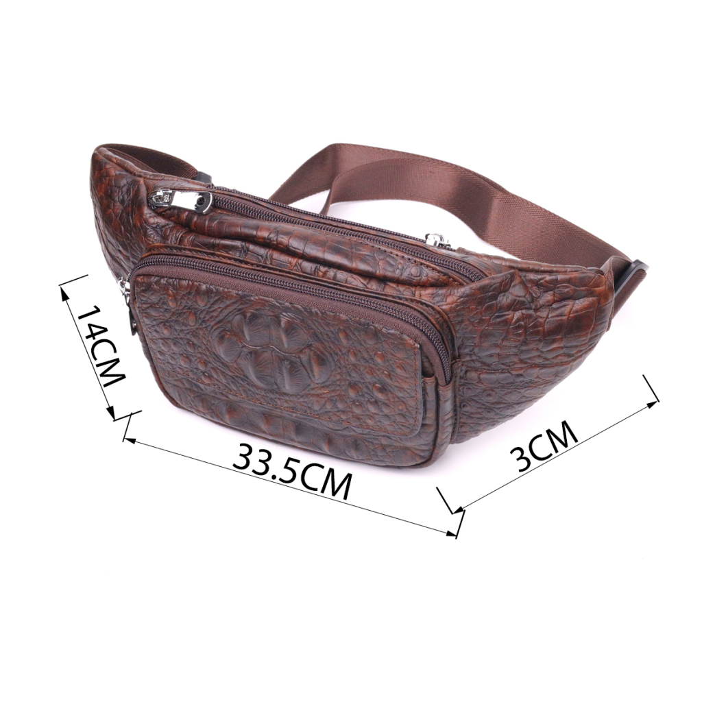 Сумка Vintage З натуральної шкіри з фактурою під крокодила Коричнева (21298) - зображення 4