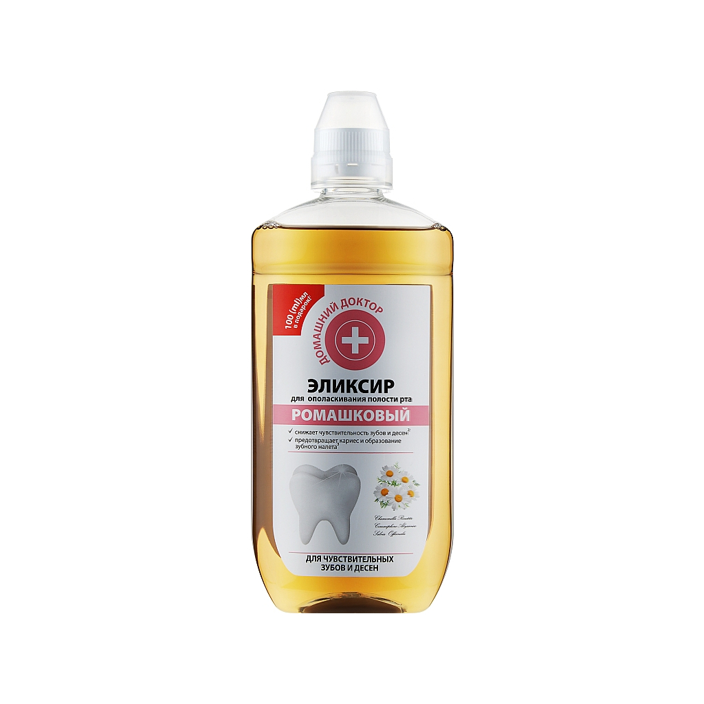 Ополіскувач для порожнини рота Домашній Доктор Ромашковий 500 мл (4823015931437) - зображення 1