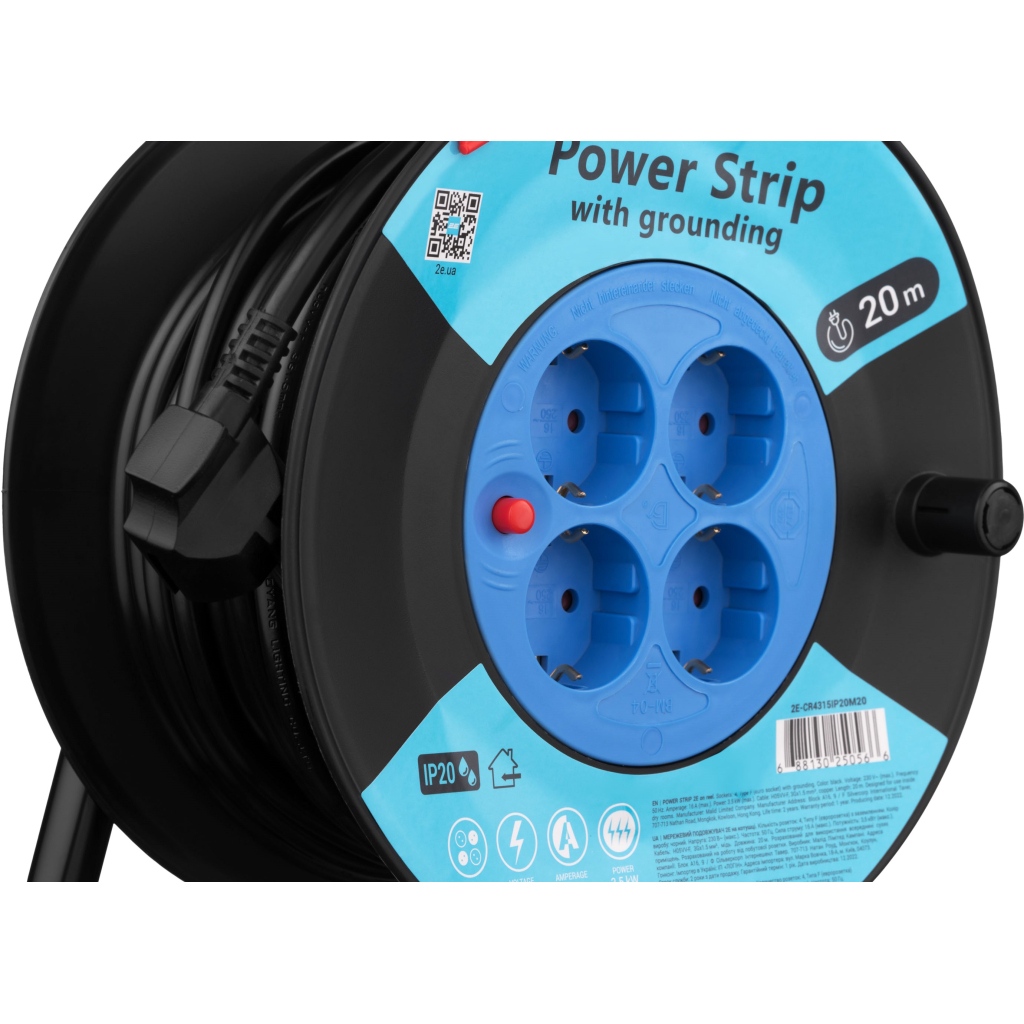 Мережевий подовжувач 2E 2E-CR4315IP20M20 - зображення 5