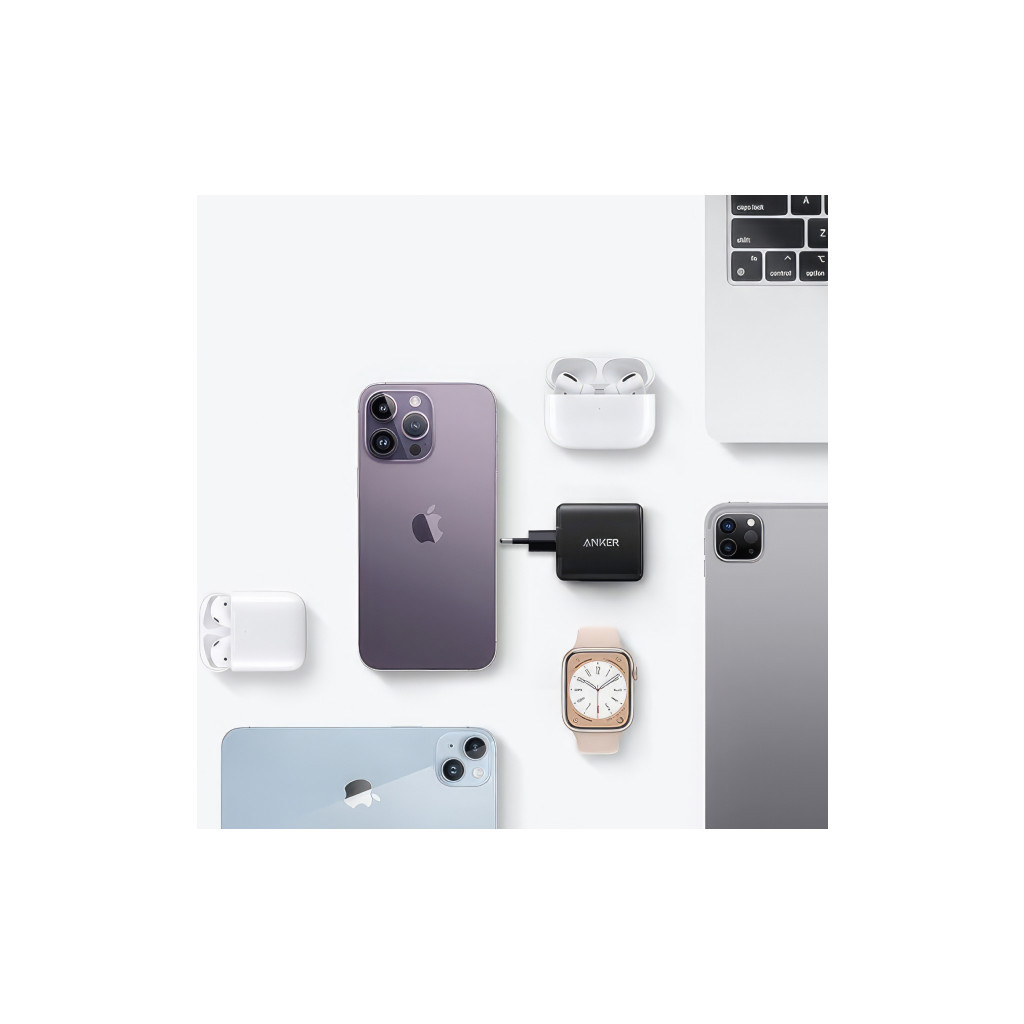 Зарядний пристрій Anker PowerPort 312 - 25W USB-C Black (A2642G11) - зображення 6