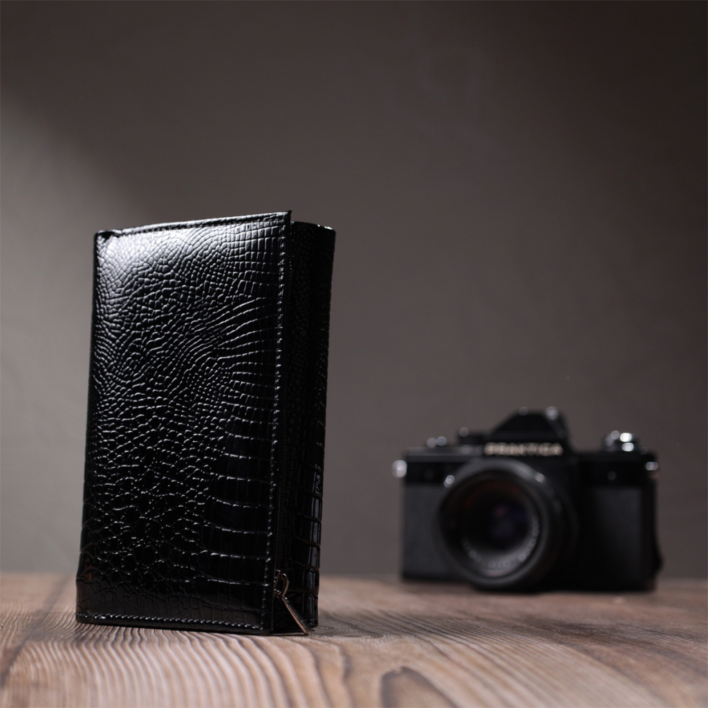 Гаманець ST Leather Три складення з натуральної шкіри Чорний (22707) - зображення 10