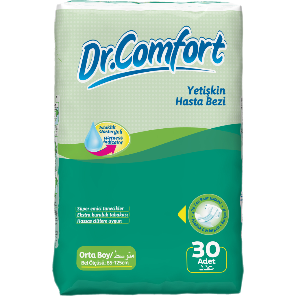 Підгузки для дорослих Dr.Comfort Medium 6 крапель 30 шт (8680131200986) - зображення 1