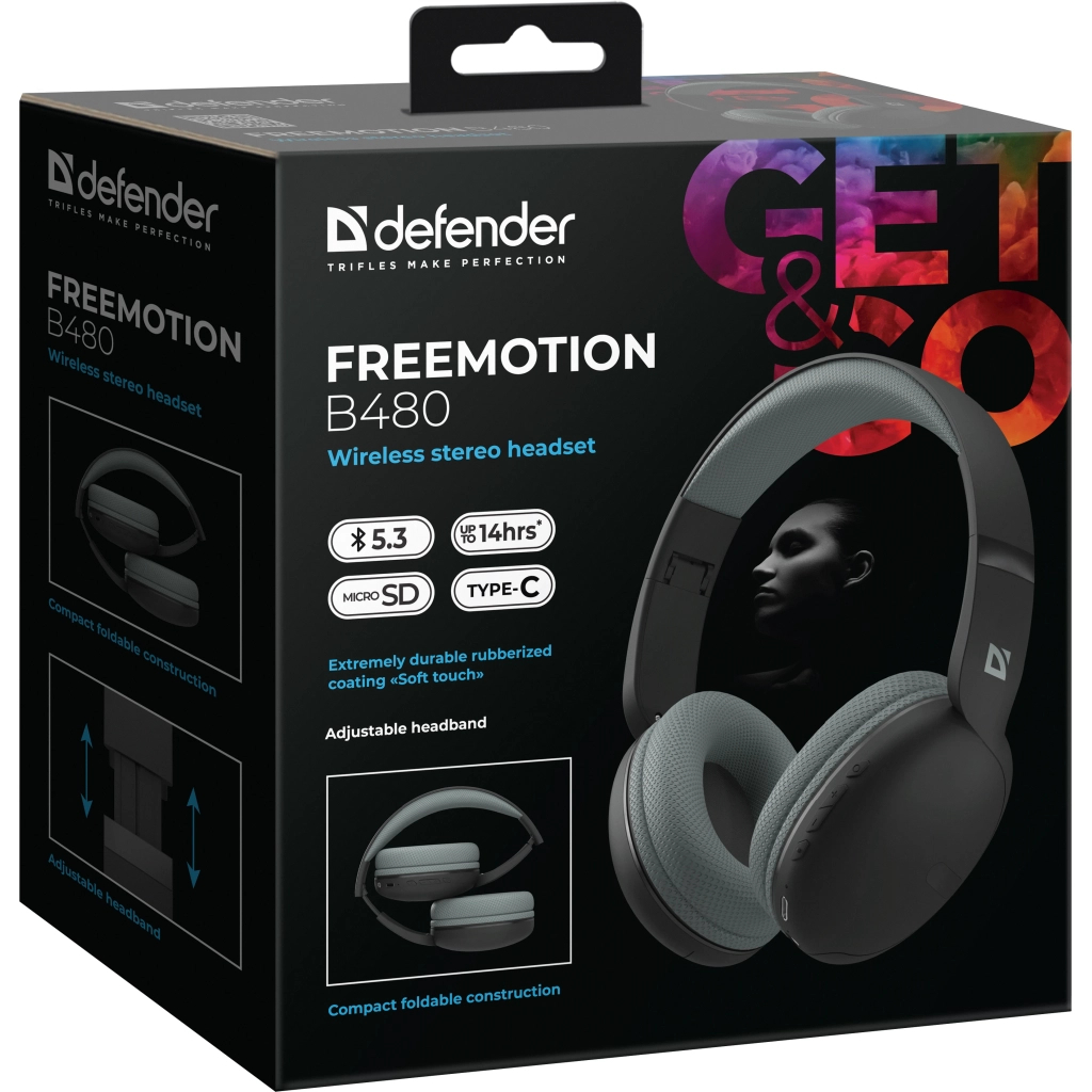Навушники Defender FreeMotion B480 Bluetooth Black (63480) - зображення 9