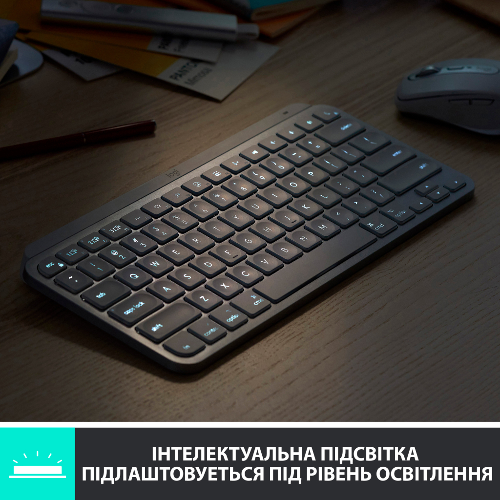 Клавіатура Logitech MX Keys Mini Wireless Illuminated UA Rose (920-010500) - зображення 4