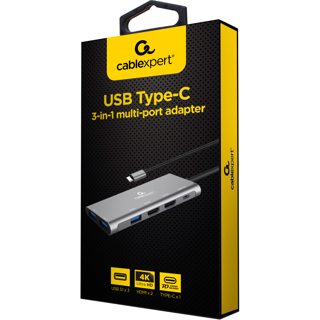 Концентратор Cablexpert USB-C 3-in-1 (A-CM-COMBO3-03) - зображення 3