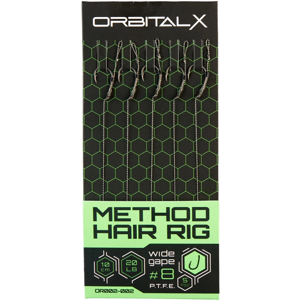 Повідець OrbitalX Method Hair Rig Wide Gape 8 20lb 10cm (5шт/уп) camo (694.00.03) - изображение 1