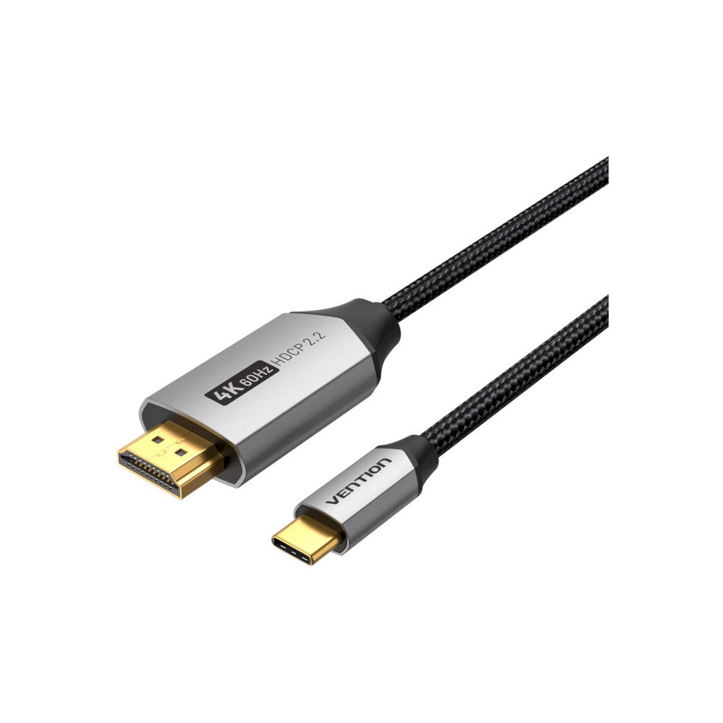 Кабель мультимедійний USB-C to HDMI M 1.5m 4K60Hz Thunderbolt 3 HDCP2.2 black Vention (CRBBG) - изображение 1