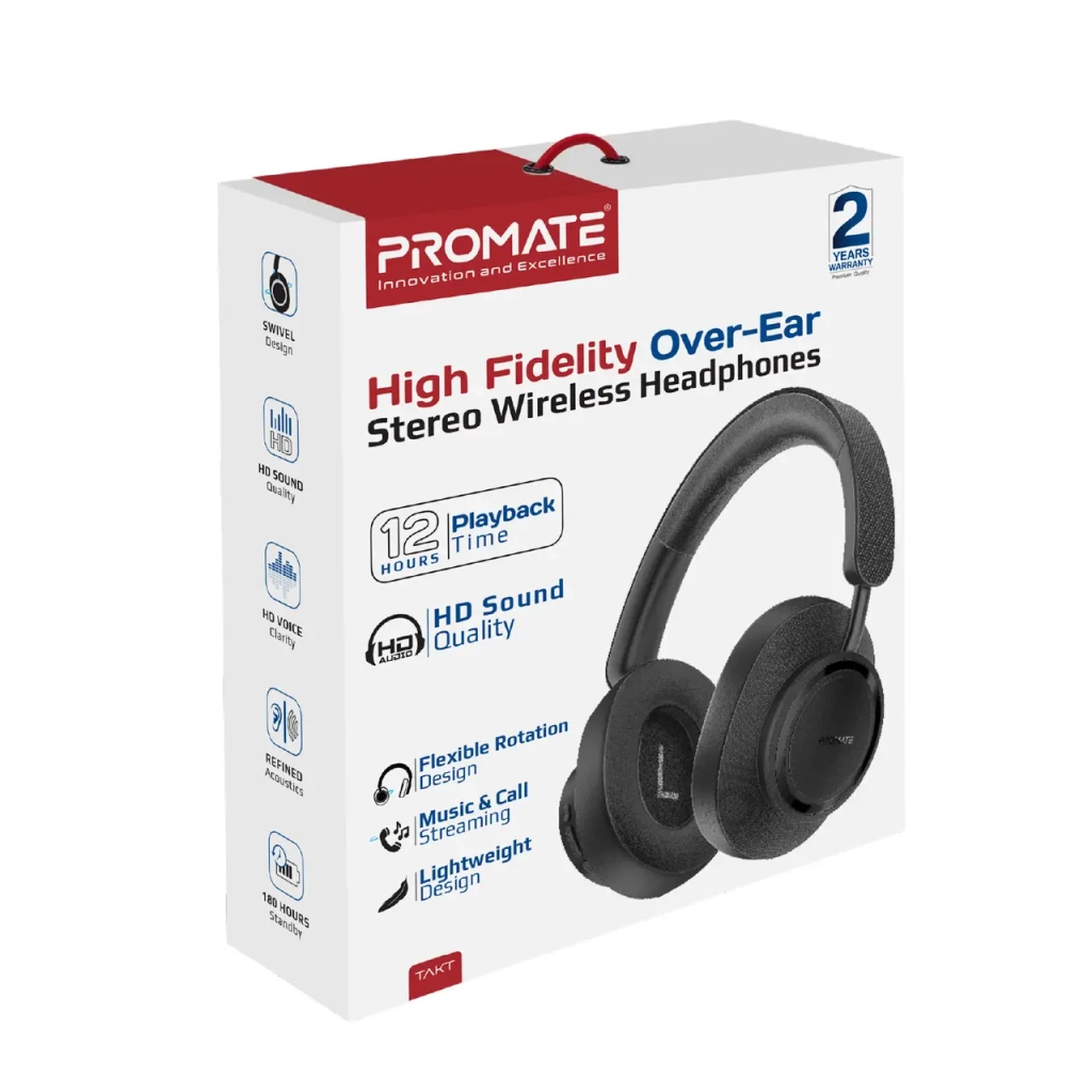 Навушники Promate Takt Black (takt.black) - зображення 2