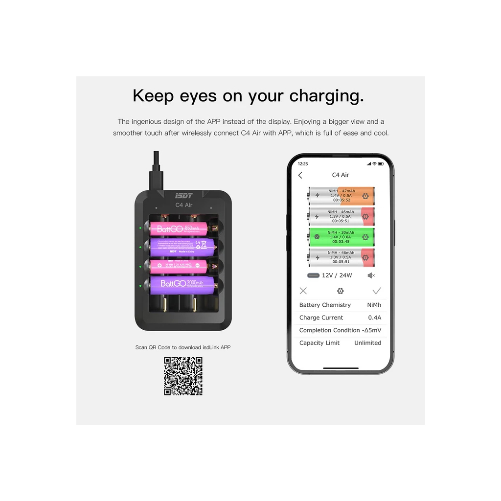 Зарядний пристрій для акумуляторів iSDT C4 Air Quick Battery Charger (iSDT-C4) - изображение 2