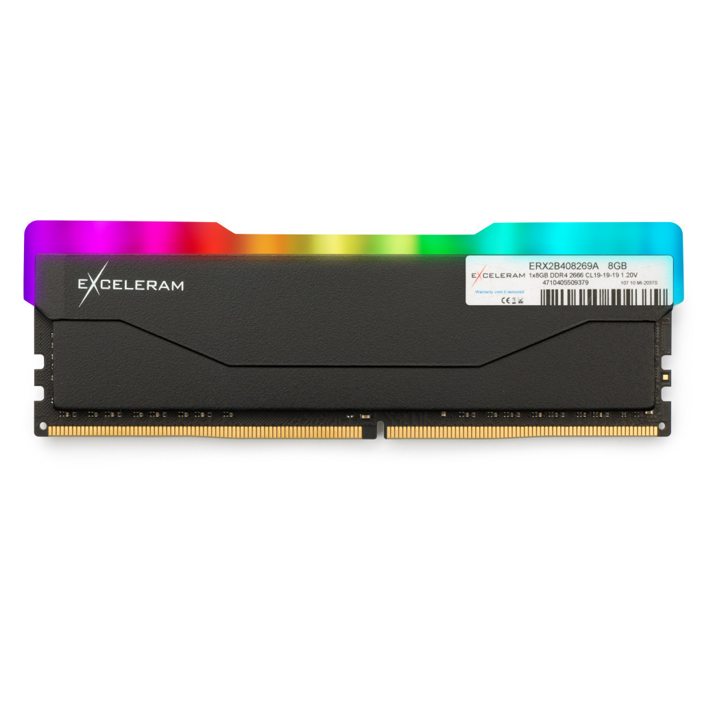 Модуль пам'яті для комп'ютера DDR4 8GB 2666 MHz RGB X2 Series Black eXceleram (ERX2B408269A) - зображення 1