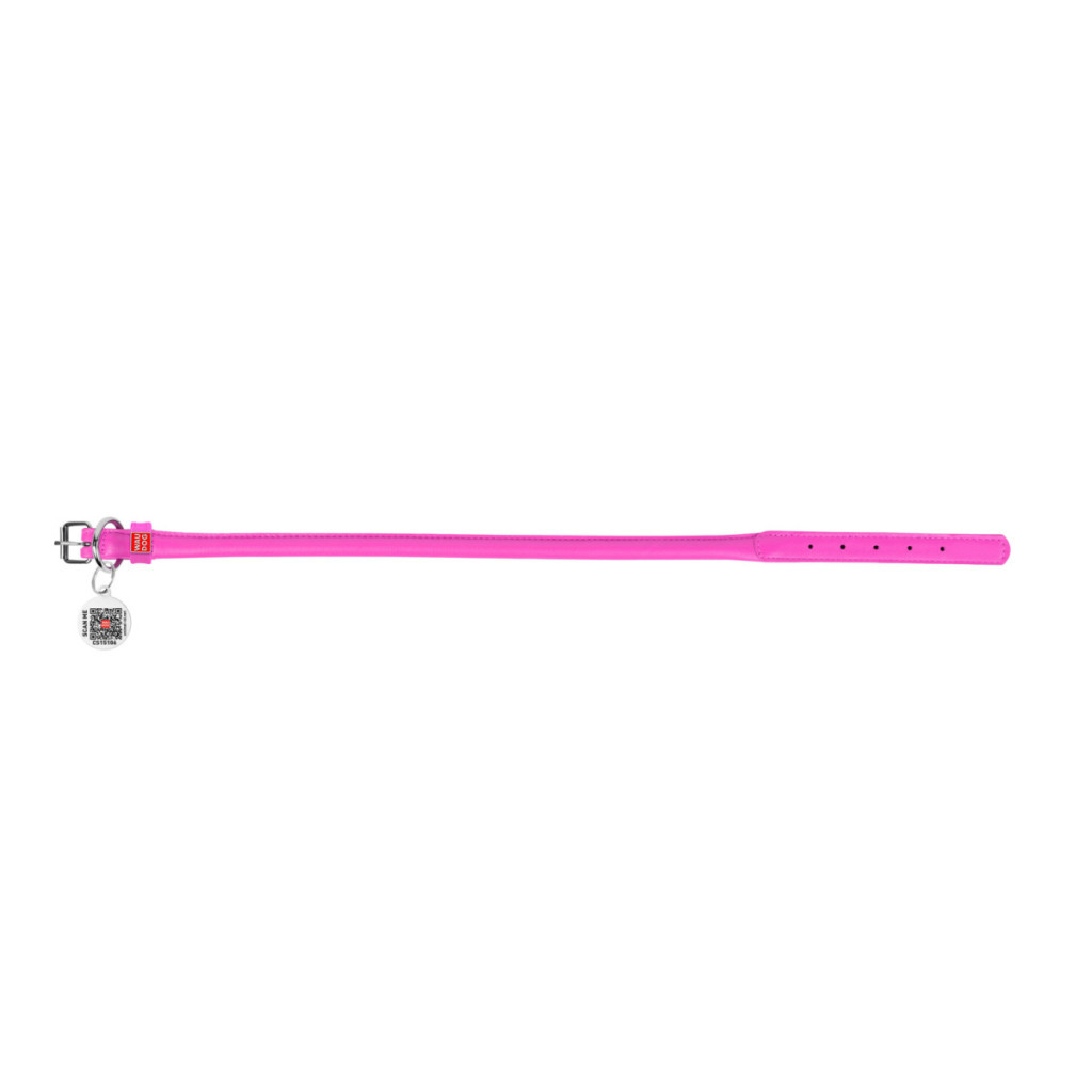 Нашийник для тварин WAUDOG Glamour з QR паспортом, круглий, M рожевий (35067) - зображення 2