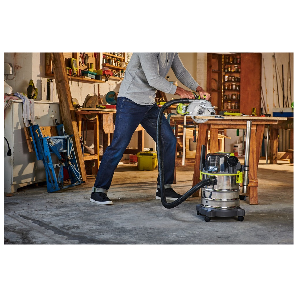 Пилосос будівельний Ryobi R18WDV-0 ONE+ (без АКБ та ЗП) (5133004724) - изображение 2