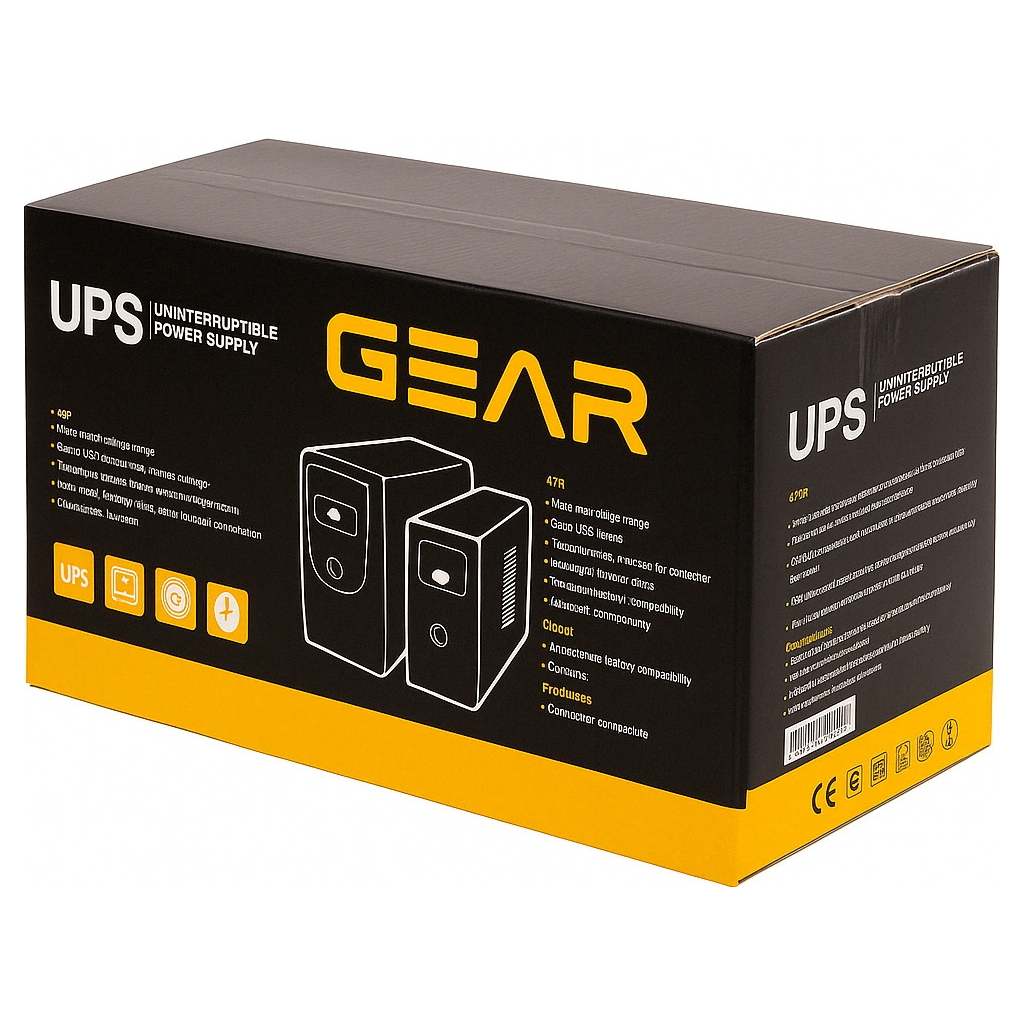 Пристрій безперебійного живлення GEAR GU-1200MLCD - зображення 3