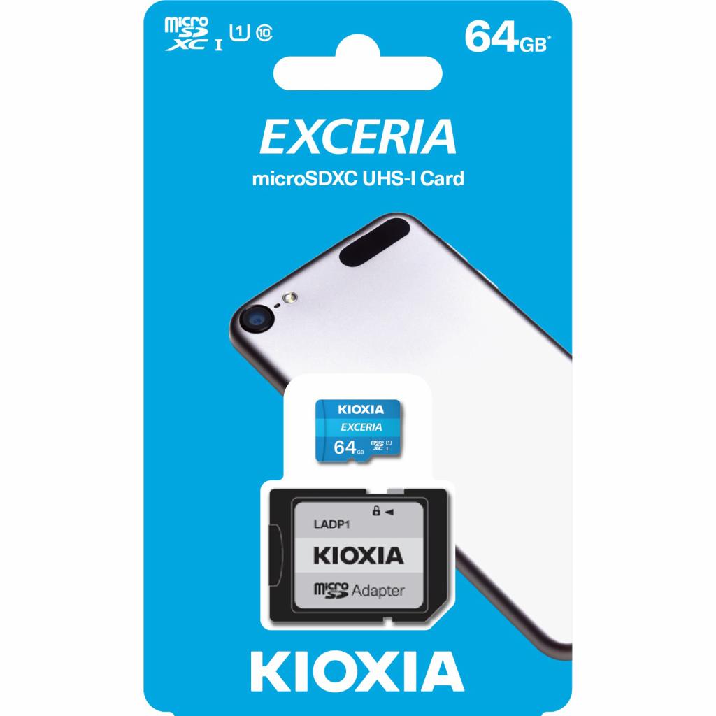 Карта пам'яті Kioxia 64GB microSDXC class 10 UHS-I Exceria (LMEX1L064GG2) - зображення 2