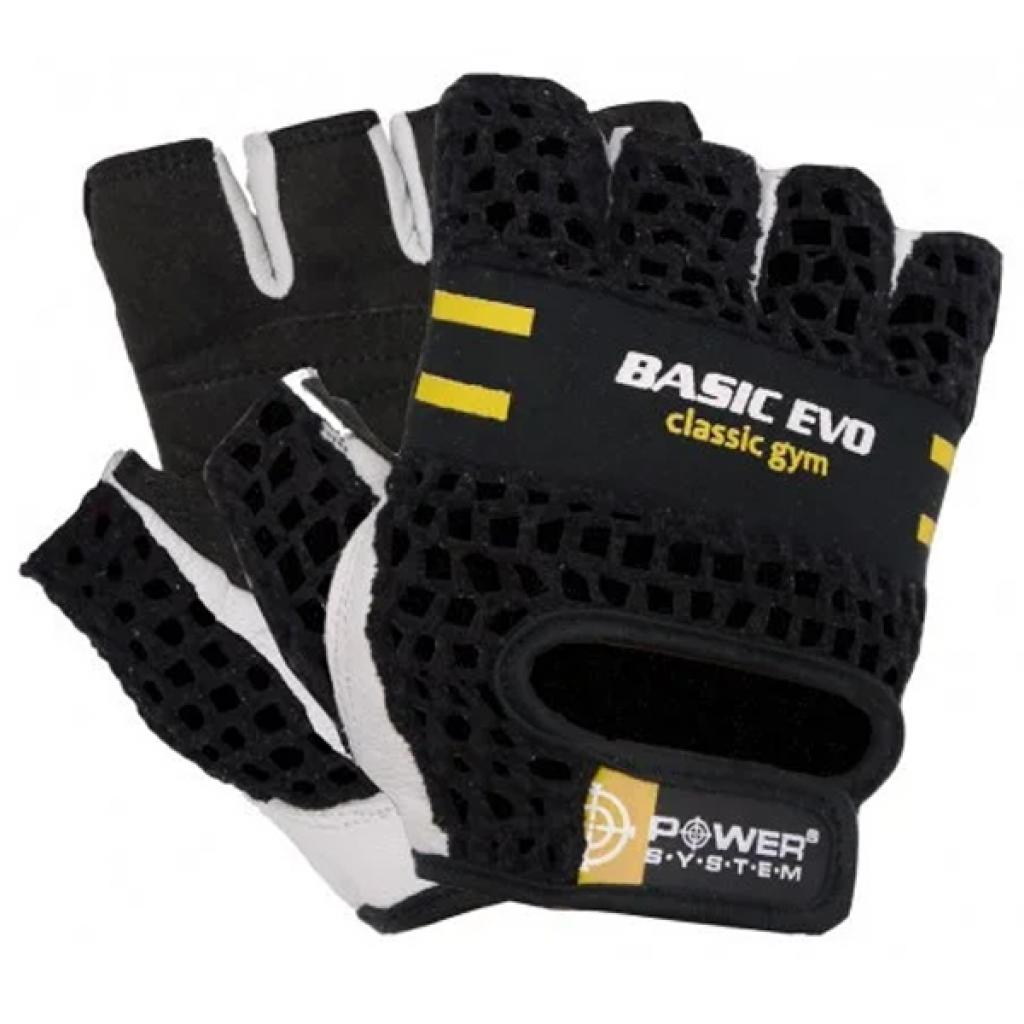Рукавички для фітнесу Power System Basic EVO PS-2100 Black Yellow Line XS (PS_2100E_XS_Black/Yellow) - зображення 1