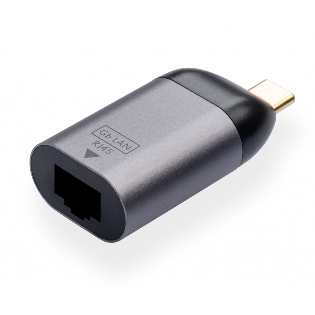 Перехідник Type-C Male to RJ45 Lan 1 Gbps compact Vinga (VCPATCLGBC) - зображення 1