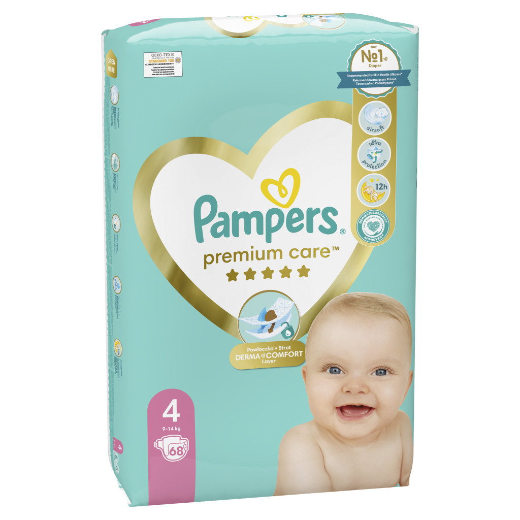Підгузки Pampers Premium Care Maxi Розмір 4 (9-14 кг) 68 шт (8001841104959) - зображення 3