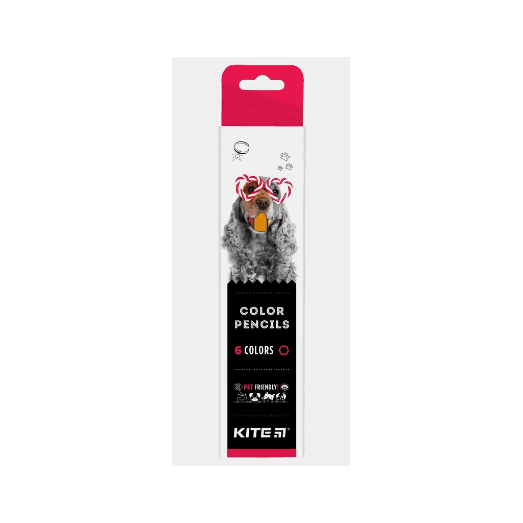 Олівці кольорові Kite Dogs 6 шт (K22-050-1) - зображення 1