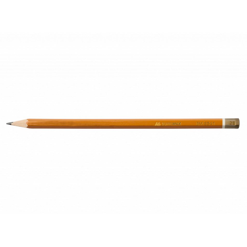 Олівець графітний Buromax Professional 2B без гумки Жовтий (BM.8541-12) - зображення 1