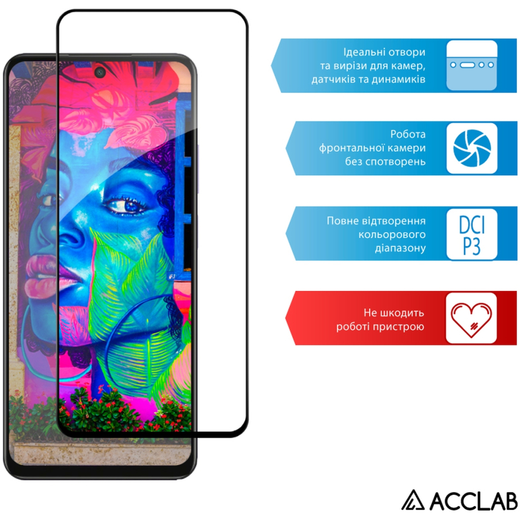 Скло захисне ACCLAB Full Glue Oppo A3 5G Black (1283126598876) - зображення 5