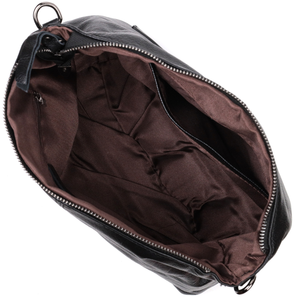 Сумка Vintage Шкіряна жіноча з двома знімними ременями Чорна (22379) - зображення 6