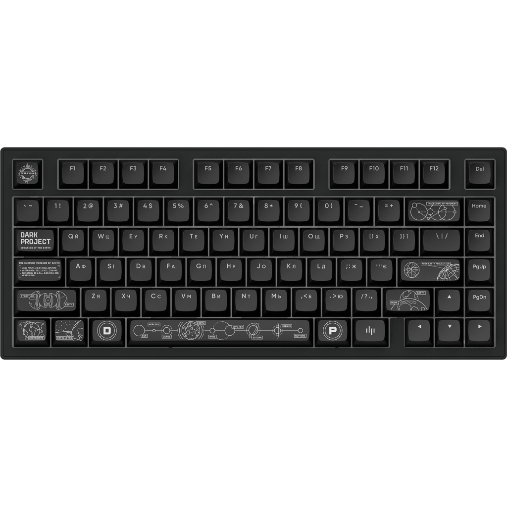 Клавіатура Dark Project ALU81 Terra Nova PBT RGB Mech G3MS Moonstone Black (DPKB_NOVA_81_ANSI_BLACK_UA) - зображення 3