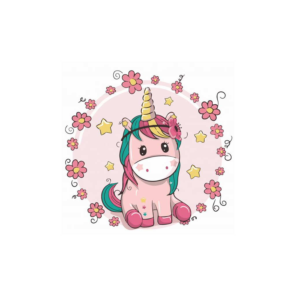 Картина по номерам ArtCraft Єдиноріжка в квітах 30х30 см (15504-AC) - зображення 1