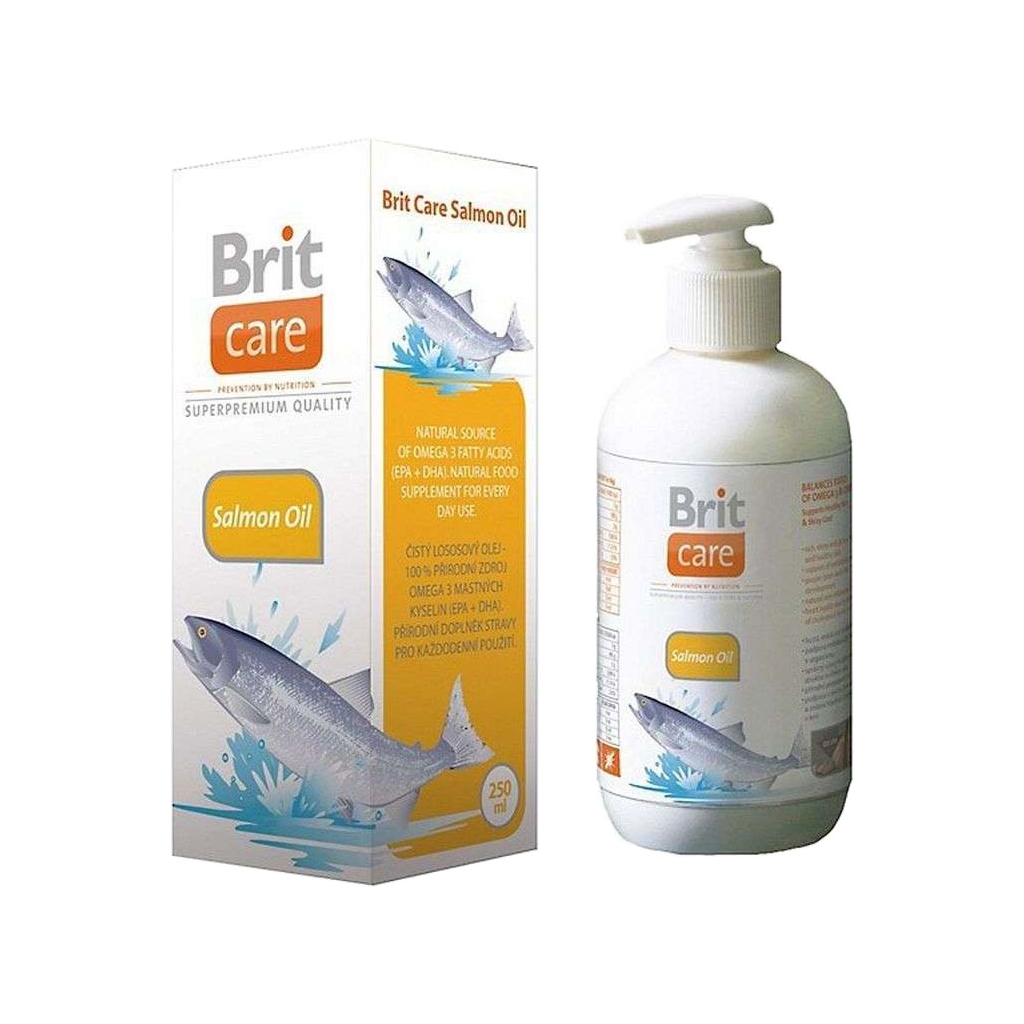 Вітаміни для собак Brit Care Олія лосося 250 мл (8594031442844) - изображение 1