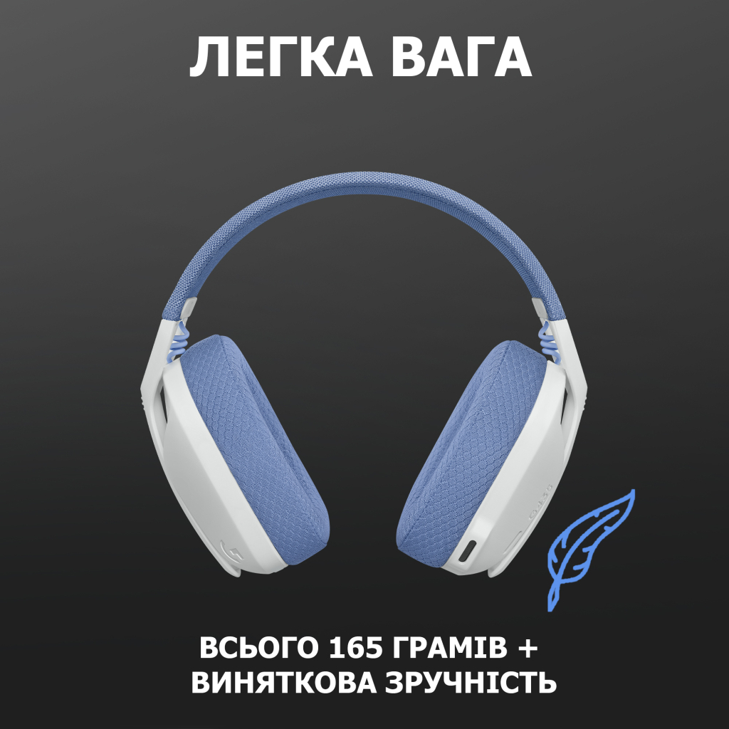 Навушники Logitech G435 Lightspeed Wireless Gaming Headset White (981-001074) - зображення 5