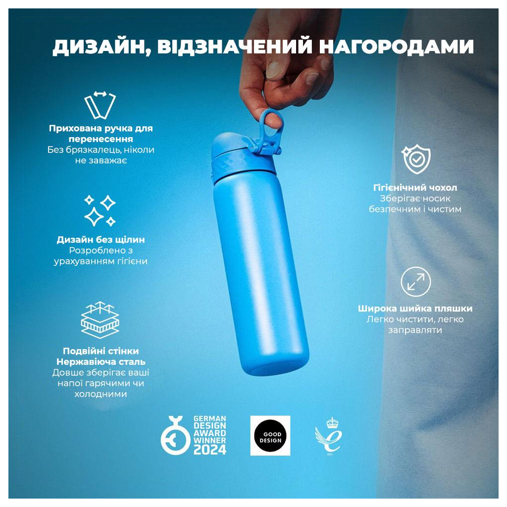 Пляшка для води ION8 OneTouch Vacuum Insulated 500 мл Blue (I8TS500BLU) - зображення 4