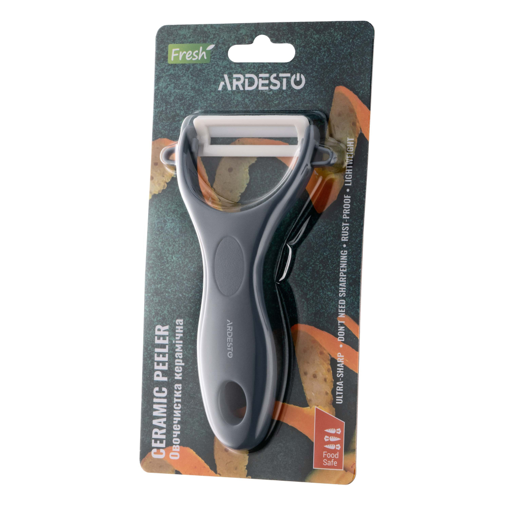 Овочечистка Ardesto Fresh, кераміка, пластик, сірий (AR8340G) - зображення 4