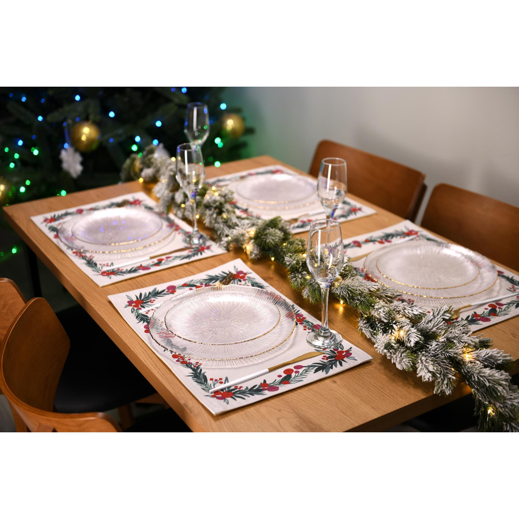 Килимок сервірувальний Ardesto Christmas Happy Holidays 30 х 45 см, 90% поліестер, 10% бавовна, білий віночок (ART06HH) - зображення 7