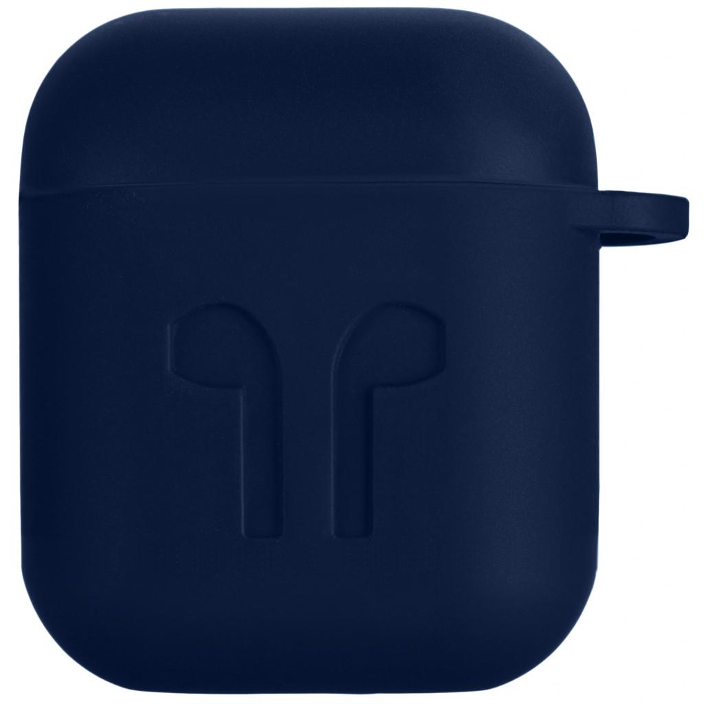 Чохол для навушників 2E для Apple AirPods Pure Color Silicone Imprint 1.5 мм Navy (2E-AIR-PODS-IBSI-1.5-NV) - зображення 1
