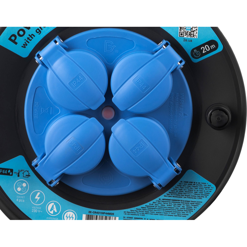 Мережевий подовжувач 2E 2E-CR4315IP44M20 - зображення 4