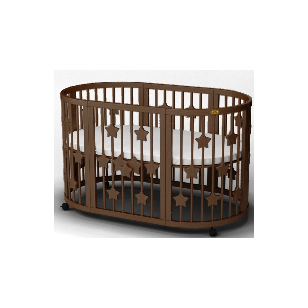 Ліжечко Ingvart SMART BED ROUND із зірочками шоколад (1351361) - зображення 1