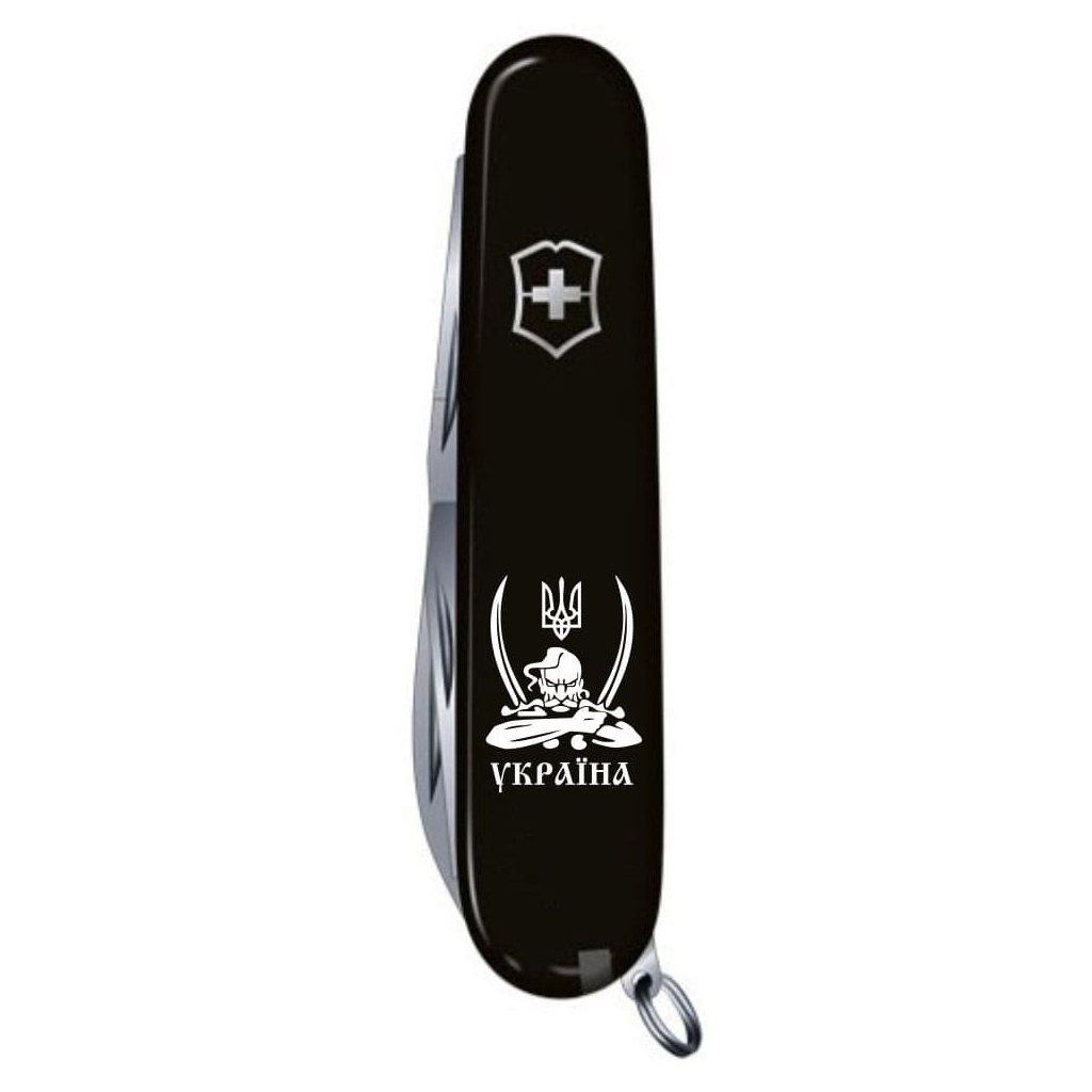 Ніж Victorinox Huntsman Ukraine Black "Козак з Шаблями" (1.3713.3_T1110u) - зображення 6