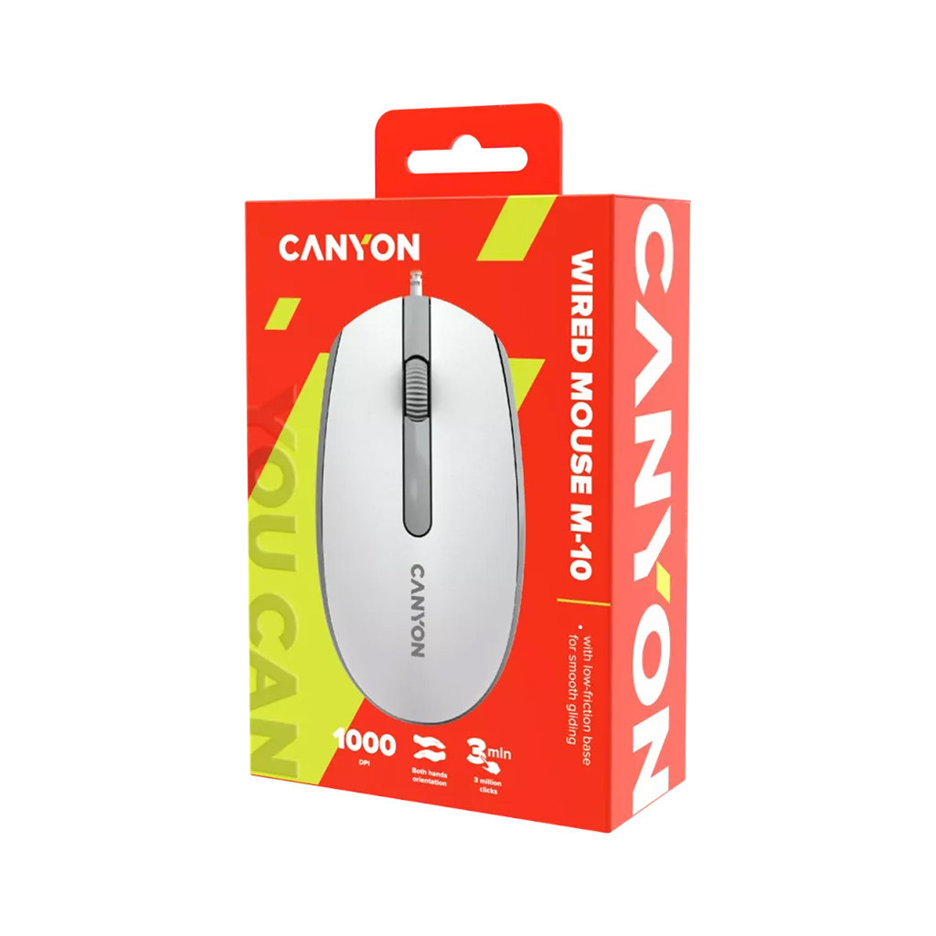 Мишка Canyon M-10 USB White Grey (CNE-CMS10WG) - зображення 6