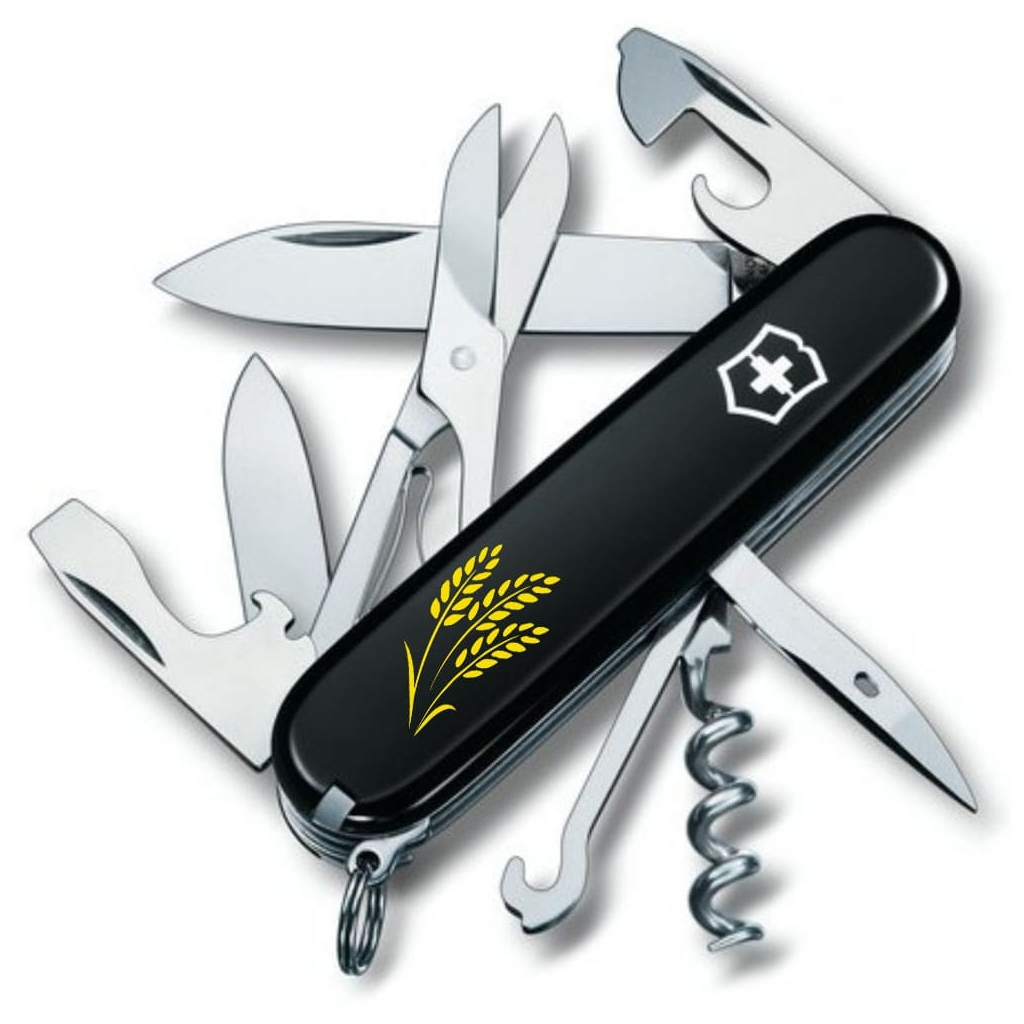 Ніж Victorinox Climber Ukraine Black "Колосся Пшениці" (1.3703.3_T1338u) - зображення 1