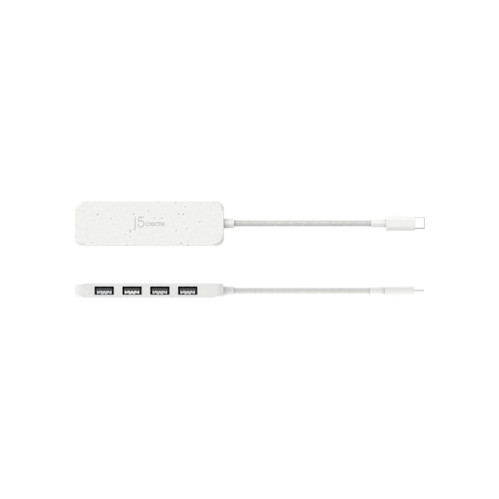 Концентратор J5create USB-C to 4xUSB-A 3.2 10Gbps white (JCH341EW-N) - зображення 4