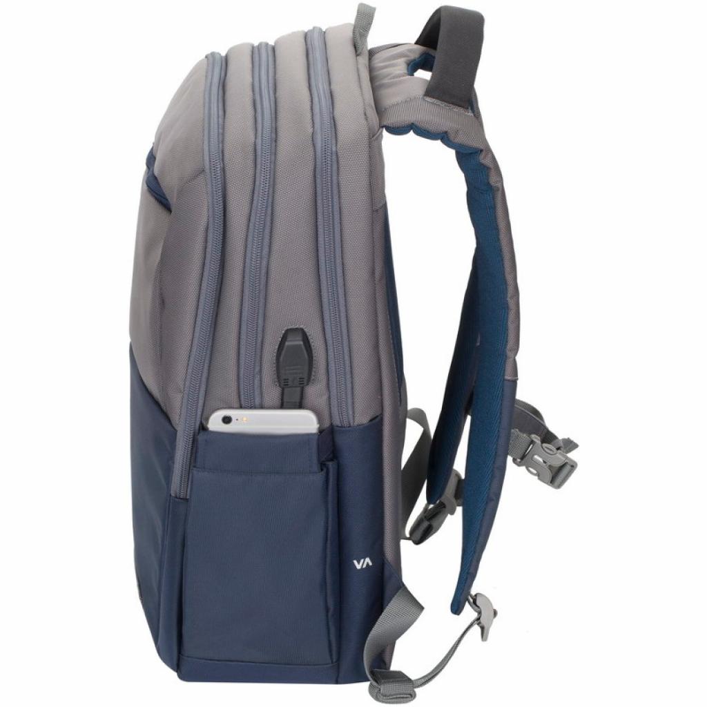 Рюкзак для ноутбука RivaCase 17.3" 7777 Steel blue/grey - зображення 3