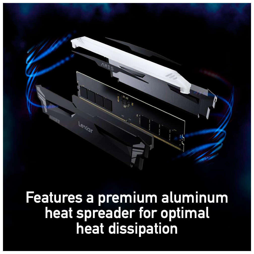Модуль пам'яті для комп'ютера DDR5 32GB (2x16GB) 7200 MHz Ares RGB Black Lexar (LD5U16G72C34LA-RGD) - зображення 10