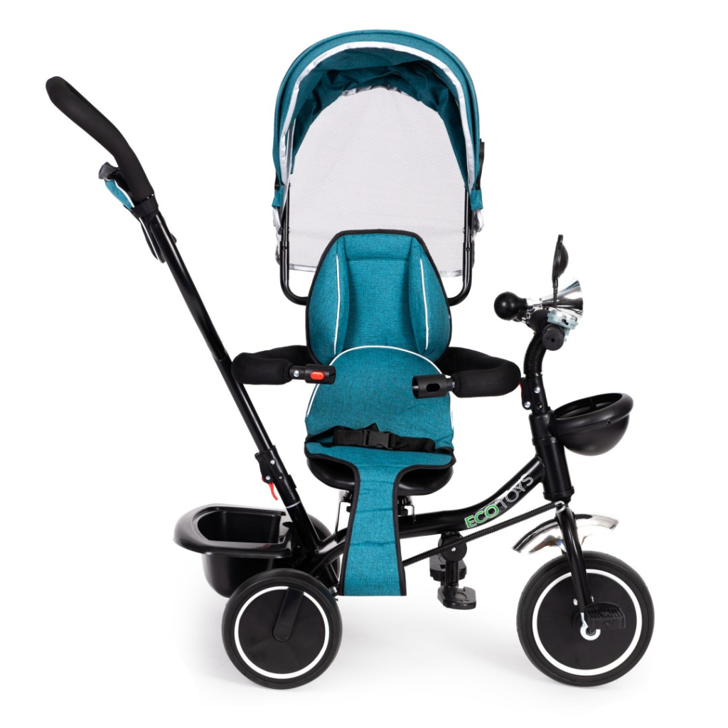 Дитячий велосипед Ecotoys Comfort З поворотним сидінням Green Blue (JM-066-9 GREEN/BLUE) - зображення 3