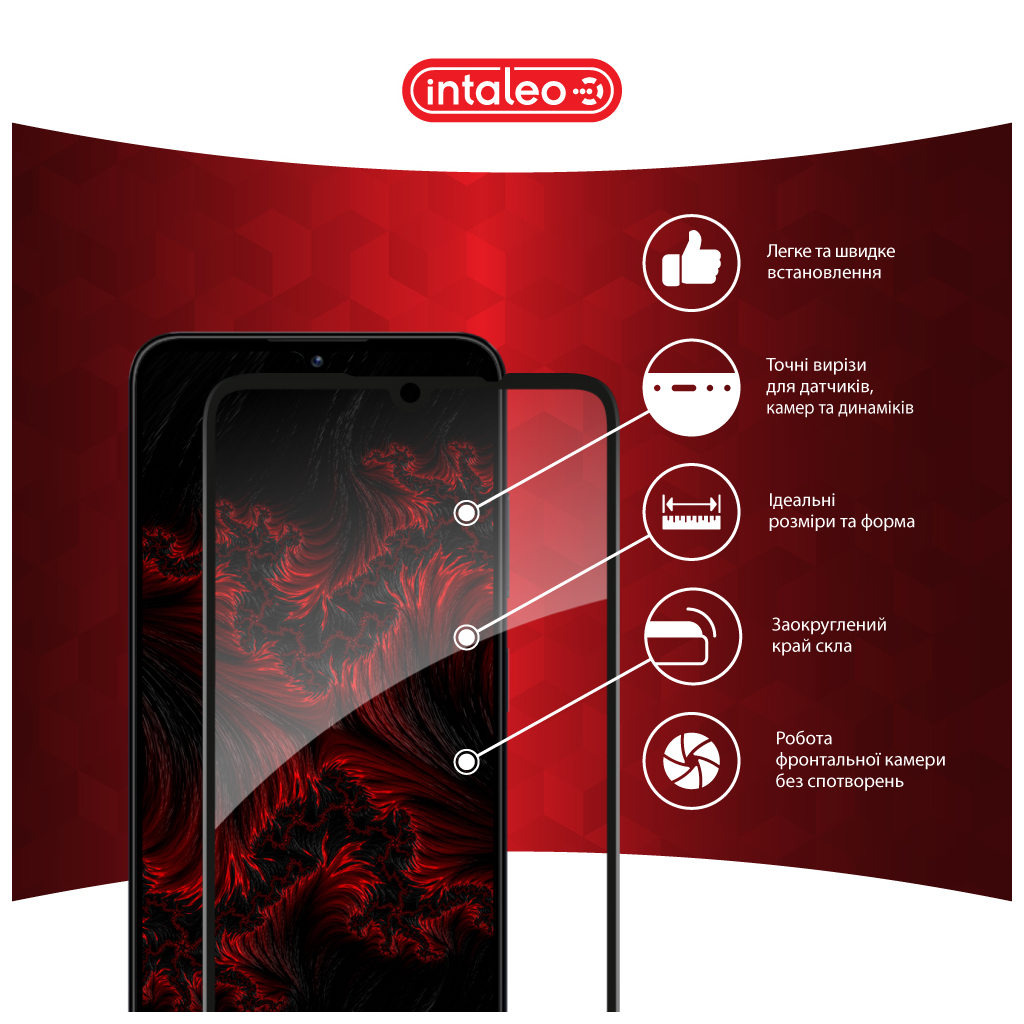 Скло захисне Intaleo Full Glue ZTE Blade A55 Black (1283126598746) - зображення 3